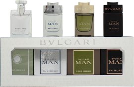 Bvlgari Miniatures For Him Gift Set 5ml Pour Homme EDT + 5ml Man Rain Essence EDP + 5ml Man Wood Essence EDP + 5ml Man In Black EDP